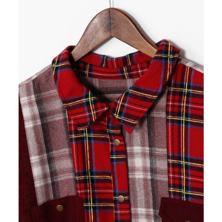 【チャイハネ】チェックパッチワークシャツ | アミナコレクション  | 詳細画像9 