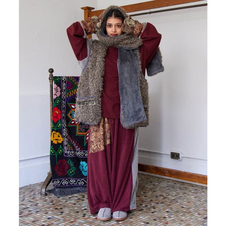 【チャイハネ】モケリプードルファーベスト | アミナコレクション  | 詳細画像1 