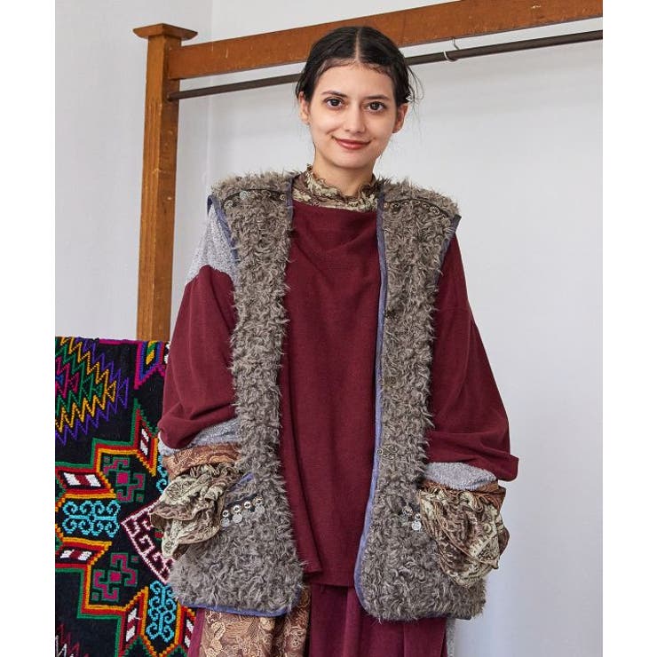 【チャイハネ】モケリプードルファーベスト | アミナコレクション  | 詳細画像2 