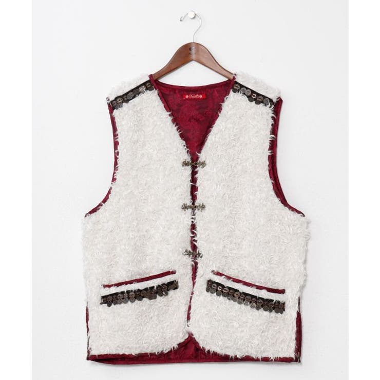 ホワイト | 【チャイハネ】モケリプードルファーベスト | アミナコレクション 