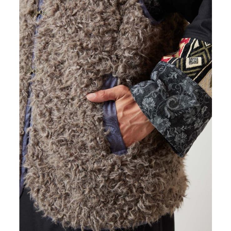 【チャイハネ】モケリプードルファーメンズベスト | アミナコレクション | 詳細画像11 