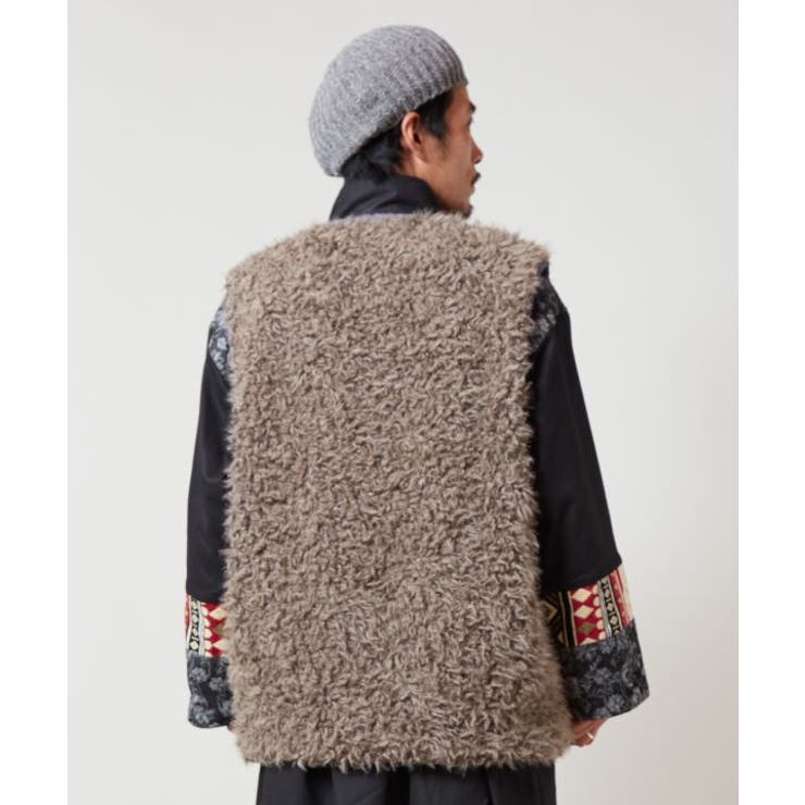 【チャイハネ】モケリプードルファーメンズベスト | アミナコレクション | 詳細画像8 