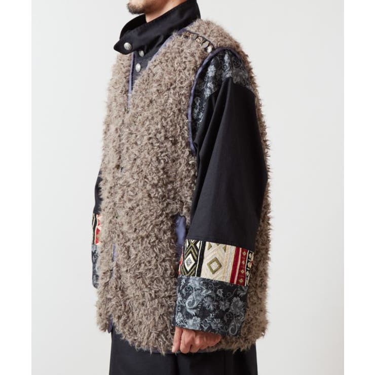 【チャイハネ】モケリプードルファーメンズベスト | アミナコレクション | 詳細画像9 