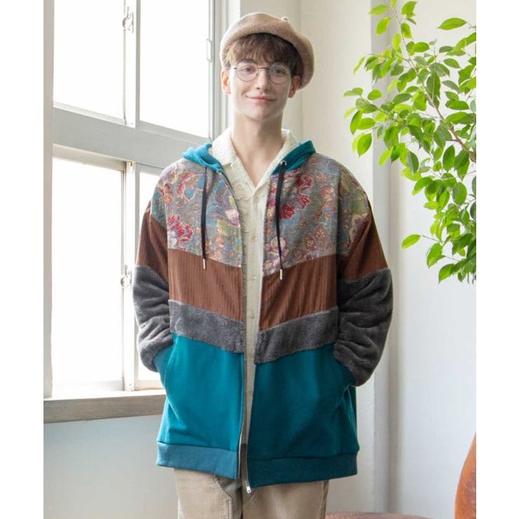 【チャイハネ】ファーベルメンズフードカーディガン | アミナコレクション | 詳細画像2 