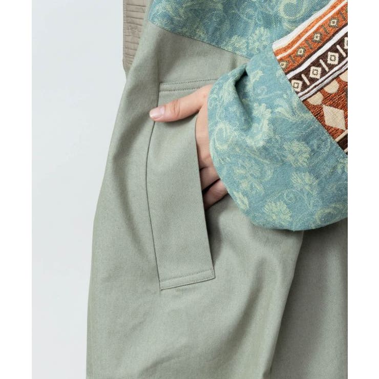 【チャイハネ】ヤオリ異素材パッチワークMEN'Sロングカーディガン | アミナコレクション | 詳細画像13 