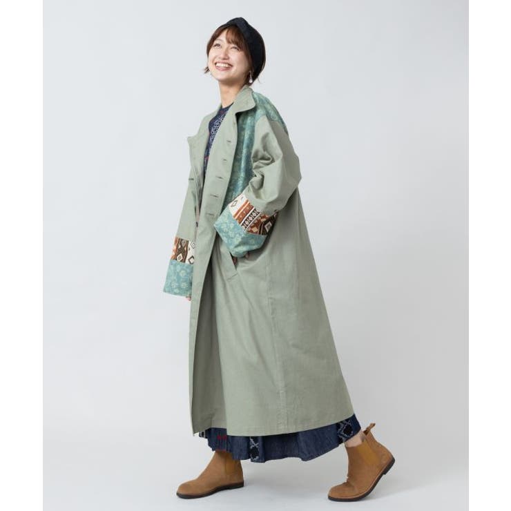 【チャイハネ】ヤオリ異素材パッチワークMEN'Sロングカーディガン | アミナコレクション | 詳細画像8 