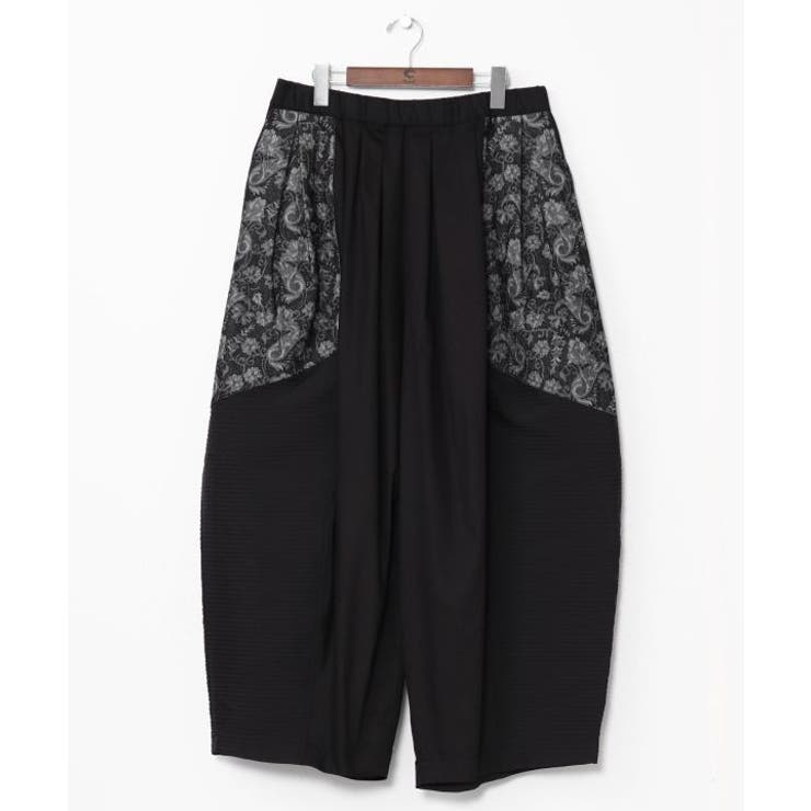 ブラック | 【チャイハネ】ヤオリ異素材パッチワークMEN'Sパンツ | アミナコレクション