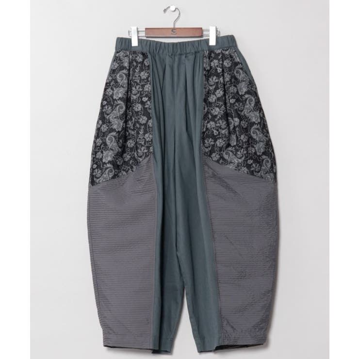 グレー | 【チャイハネ】ヤオリ異素材パッチワークMEN'Sパンツ | アミナコレクション