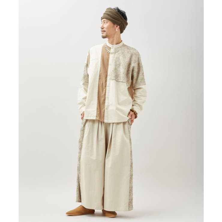 【チャイハネ】ノワリユメンズバンドカラーシャツ | アミナコレクション  | 詳細画像1 