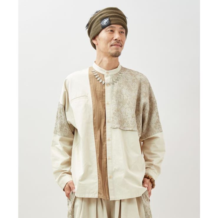 【チャイハネ】ノワリユメンズバンドカラーシャツ | アミナコレクション  | 詳細画像2 