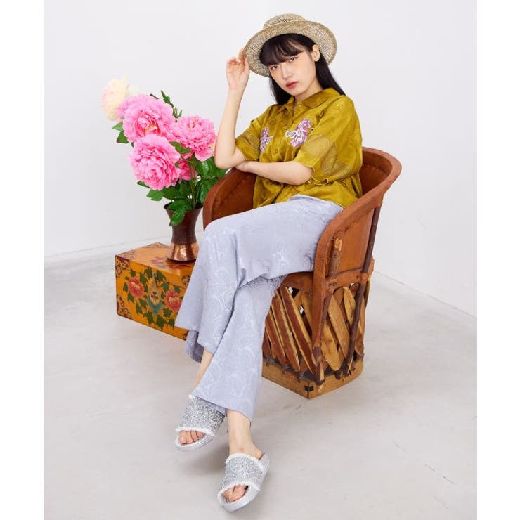 【チャイハネ】サテンレイフレアパンツ | アミナコレクション  | 詳細画像1 