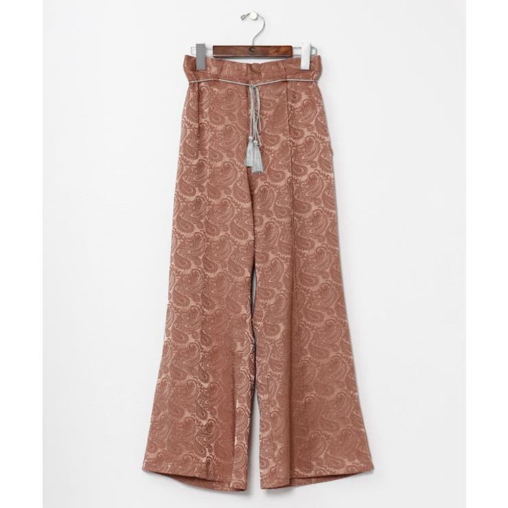 ベージュ | 【チャイハネ】サテンレイフレアパンツ | アミナコレクション 