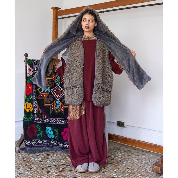 【チャイハネ】モケリマフラー【フード付き】 | アミナコレクション  | 詳細画像1 