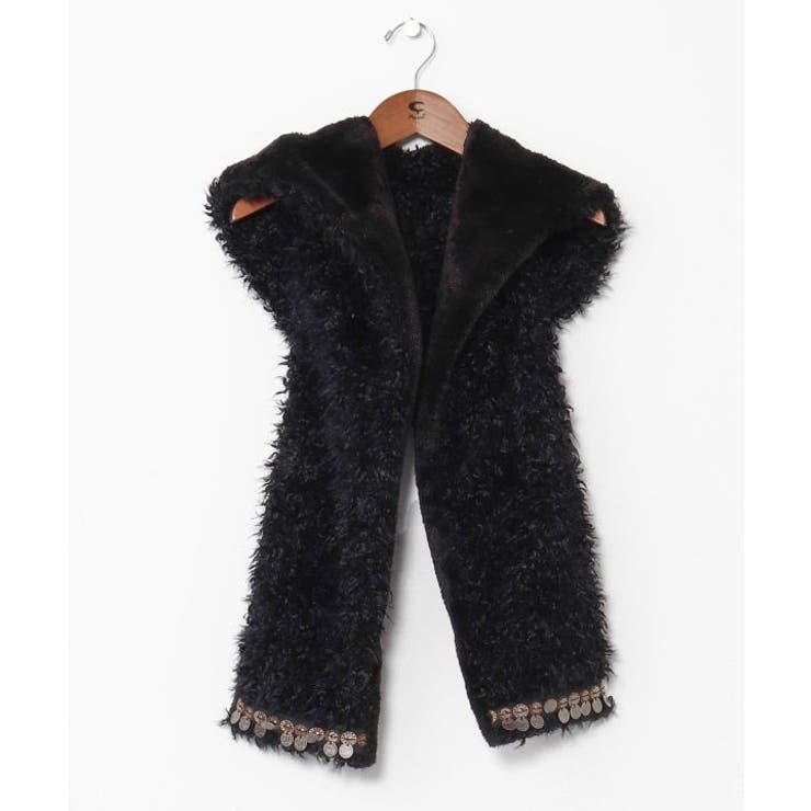 ブラック | 【チャイハネ】モケリマフラー【フード付き】 | アミナコレクション 