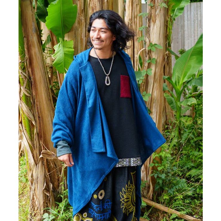 ターコイズブルー | 【チャイハネ】トラベカMEN'Sカーディガン | アミナコレクション