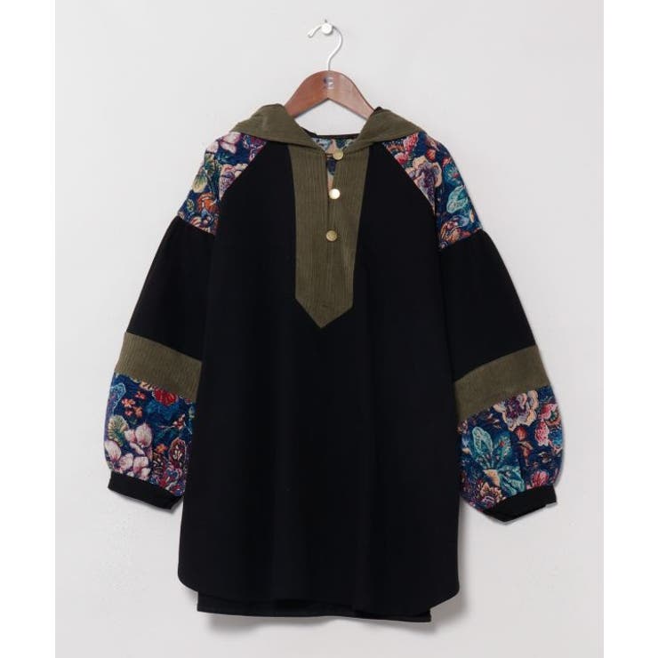 ブラック | 【チャイハネ】ジプアフードトップス | アミナコレクション 