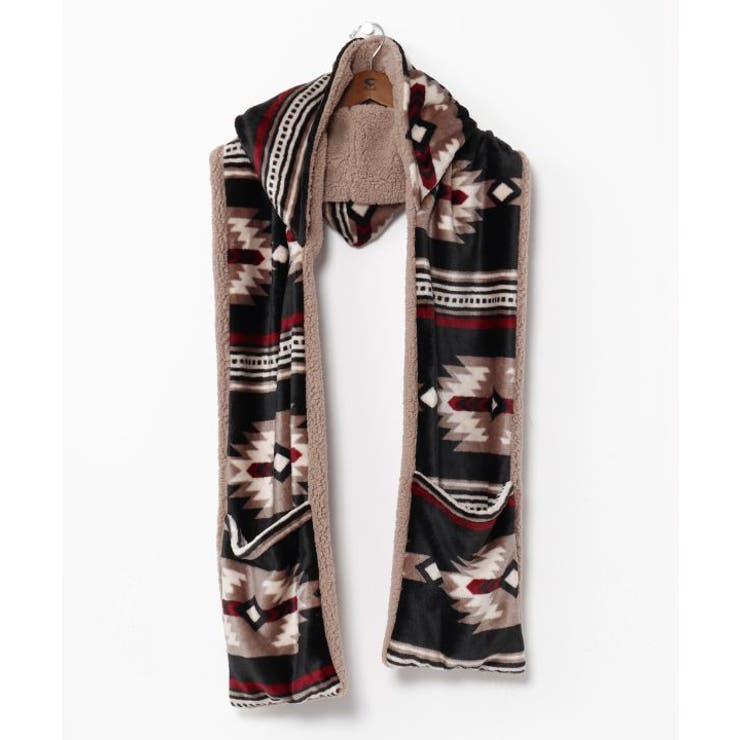 ブラック | 【チャイハネ】フードマフラー《NOMADY》 | アミナコレクション 