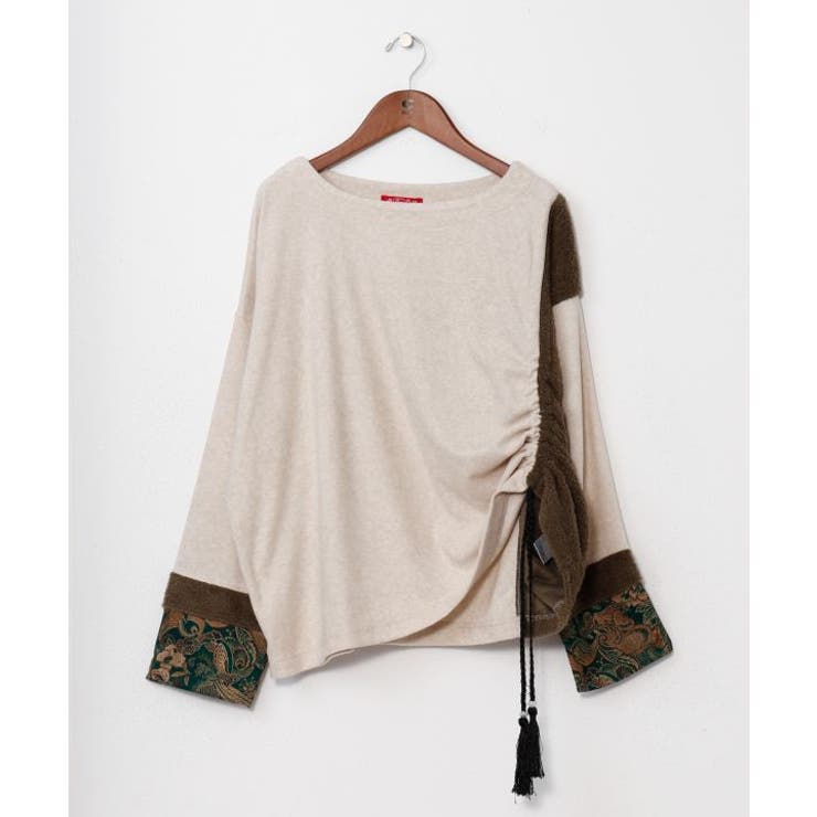 ベージュ | 【チャイハネ】ワモーンパッチワークトップス | アミナコレクション 