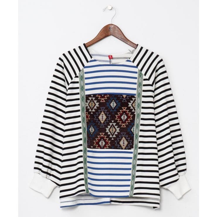 ホワイト | 【チャイハネ】カラパッチトップス | アミナコレクション 