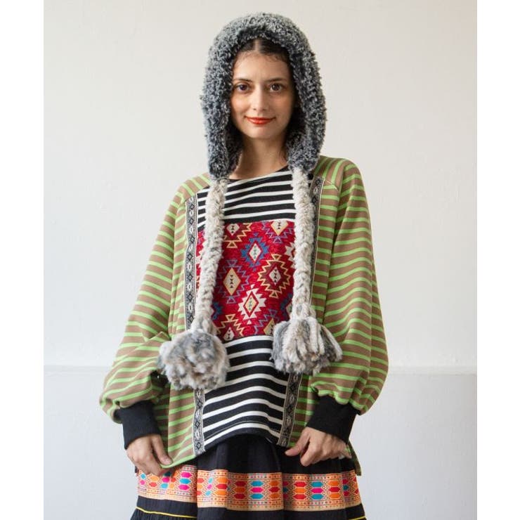 カーキ | 【チャイハネ】カラパッチトップス | アミナコレクション 