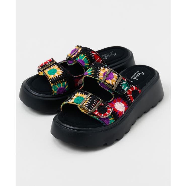 ブラック | 【チャイハネ】クロシェサンダル | アミナコレクション 