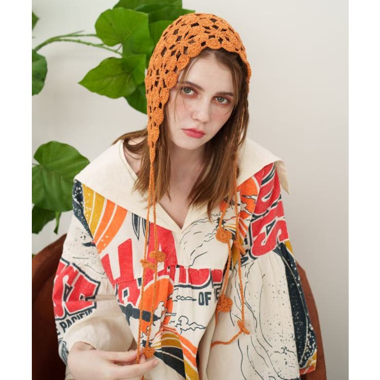 【チャイハネ】クロシェ編みバブーシュカキャップ | アミナコレクション  | 詳細画像2 