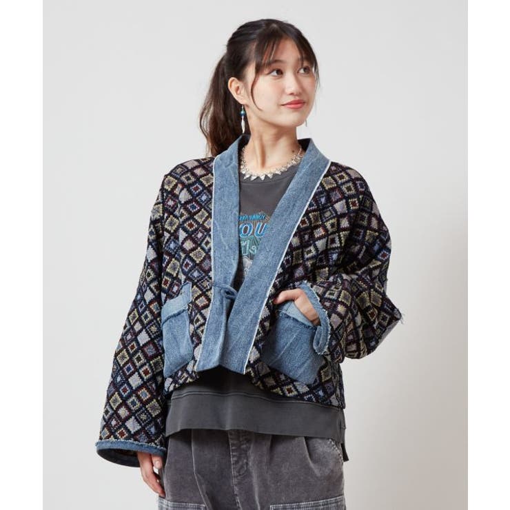 ブラック | 【チャイハネ】ノラパッチカーディガン | アミナコレクション 