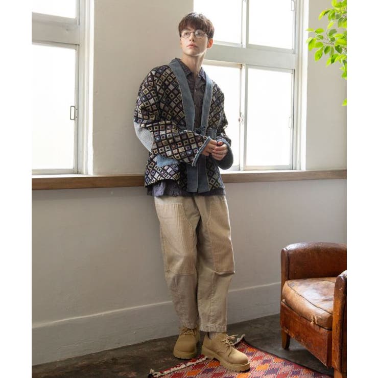 【チャイハネ】ノラパッチメンズカーディガン | アミナコレクション | 詳細画像1 