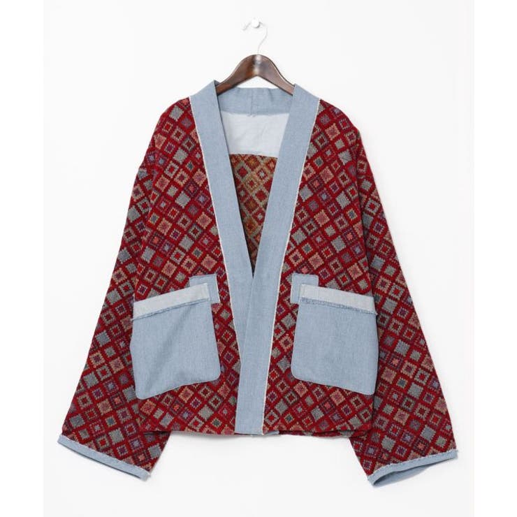 レッド | 【チャイハネ】ノラパッチメンズカーディガン | アミナコレクション