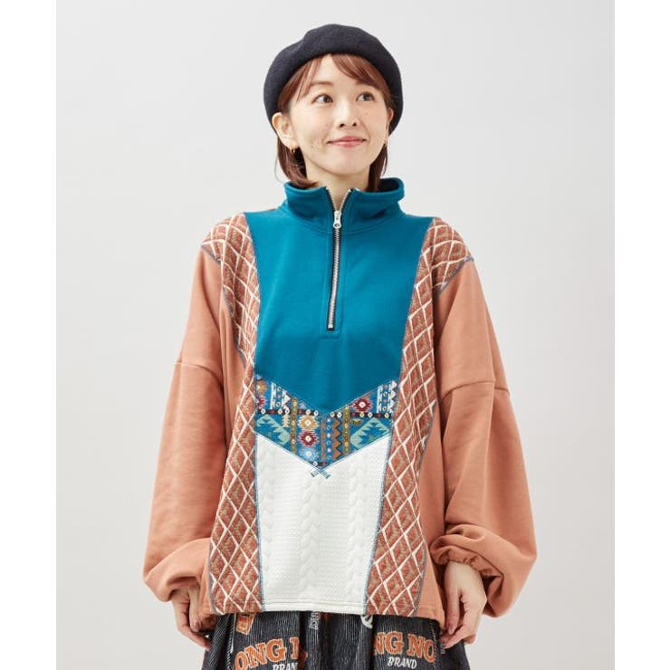 【チャイハネ】ファランナメンズハーフジップトップス | アミナコレクション  | 詳細画像5 