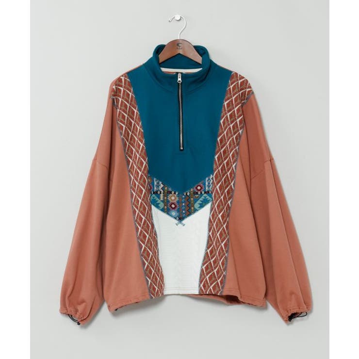 ブラウン | 【チャイハネ】ファランナメンズハーフジップトップス | アミナコレクション 