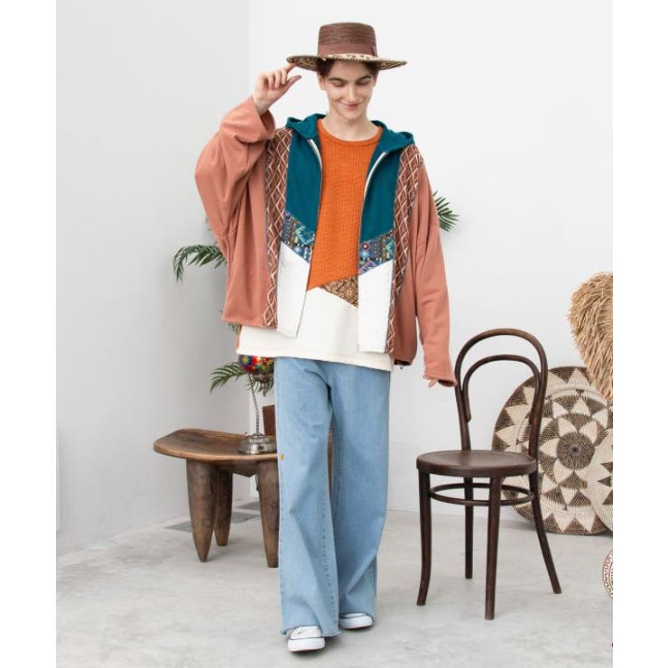 【チャイハネ】ファランナメンズジップアップカーディガン | アミナコレクション  | 詳細画像1 