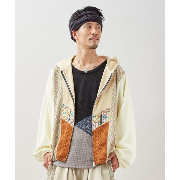 【チャイハネ】ファランナメンズジップアップカーディガン | アミナコレクション  | 詳細画像6 