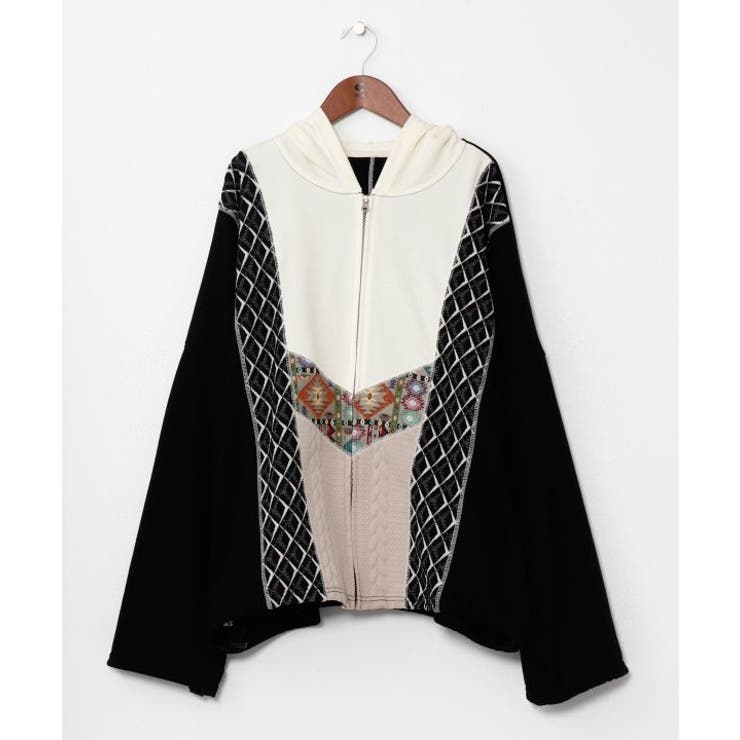 ブラック | 【チャイハネ】ファランナメンズジップアップカーディガン | アミナコレクション 