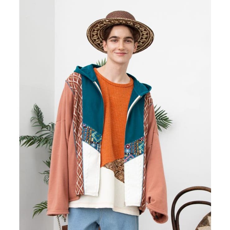 ブラウン | 【チャイハネ】ファランナメンズジップアップカーディガン | アミナコレクション 