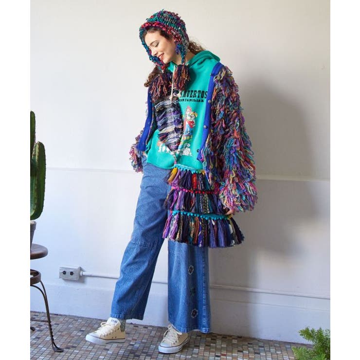 【チャイハネ】カラフルループニットカーディガン | アミナコレクション  | 詳細画像1 