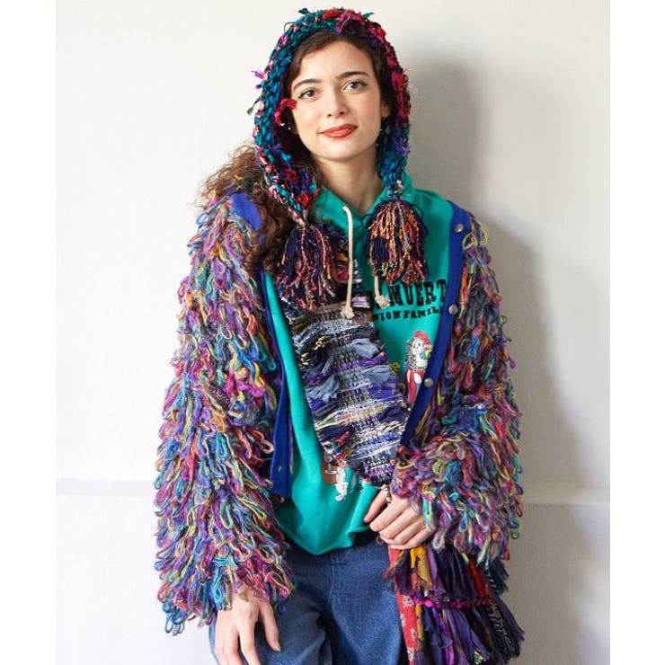 【チャイハネ】カラフルループニットカーディガン | アミナコレクション  | 詳細画像2 