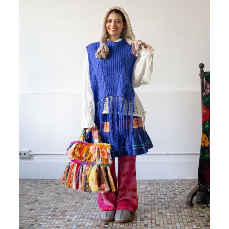 【チャイハネ】ルティフリンジニットベスト | アミナコレクション  | 詳細画像1 