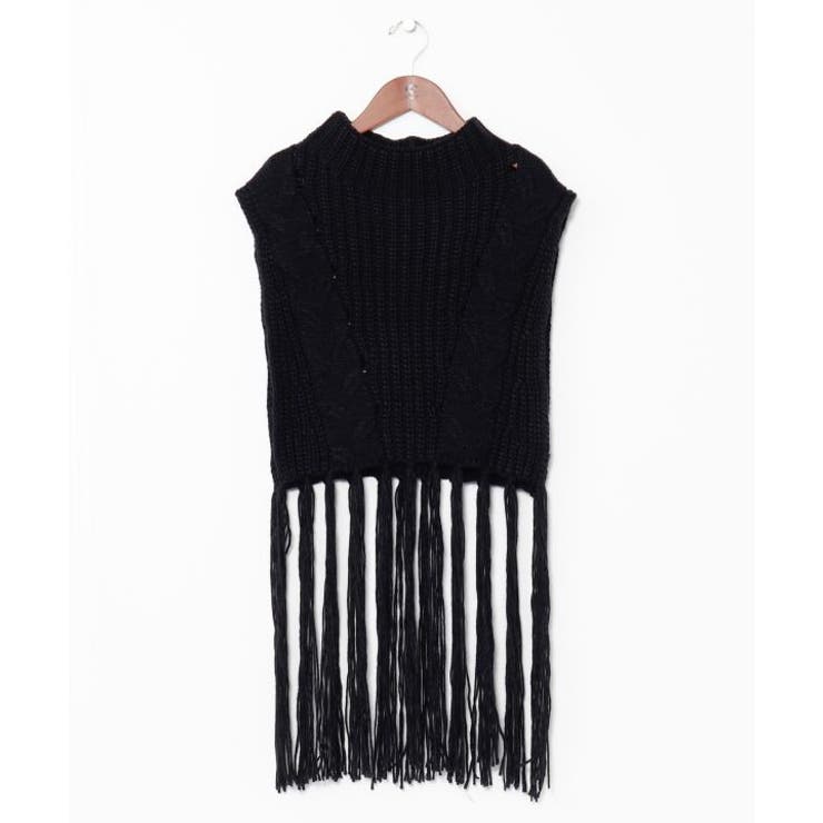ブラック | 【チャイハネ】ルティフリンジニットベスト | アミナコレクション 