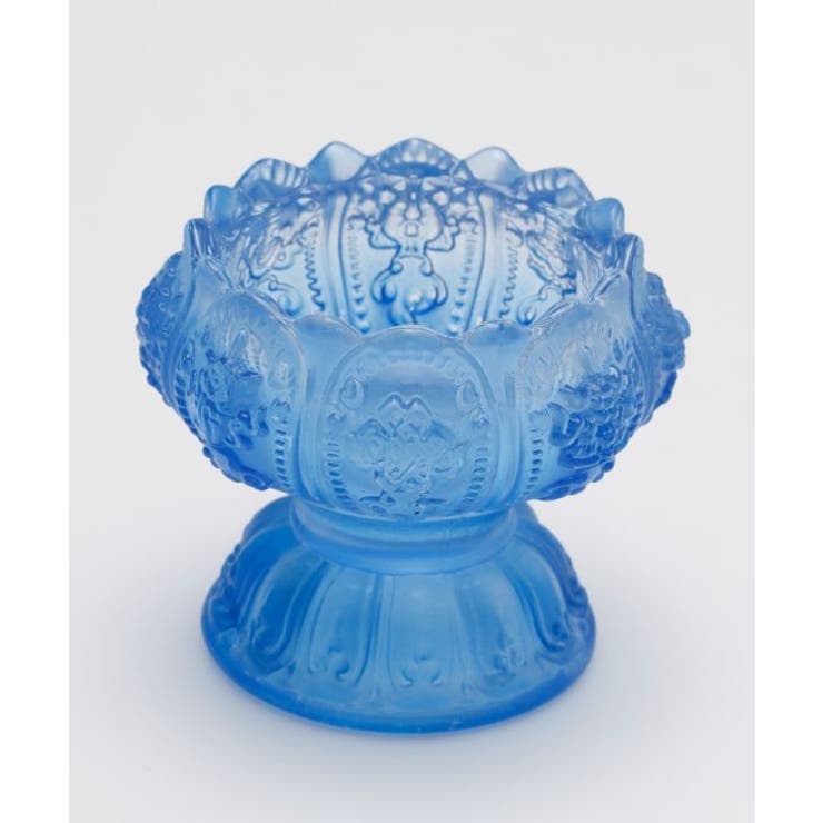 ブルー | 【チャイハネ】ロータスガラススタンド | アミナコレクション 