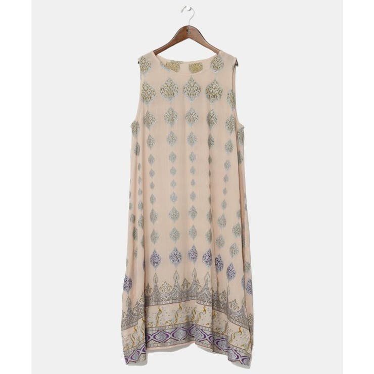 ベージュ | 【チャイハネ】ヨウエンノースリーブワンピース | アミナコレクション 