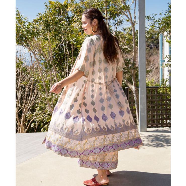 ベージュ | 【チャイハネ】【ＵＶカット加工】ヨウエンロングカーディガン | アミナコレクション 