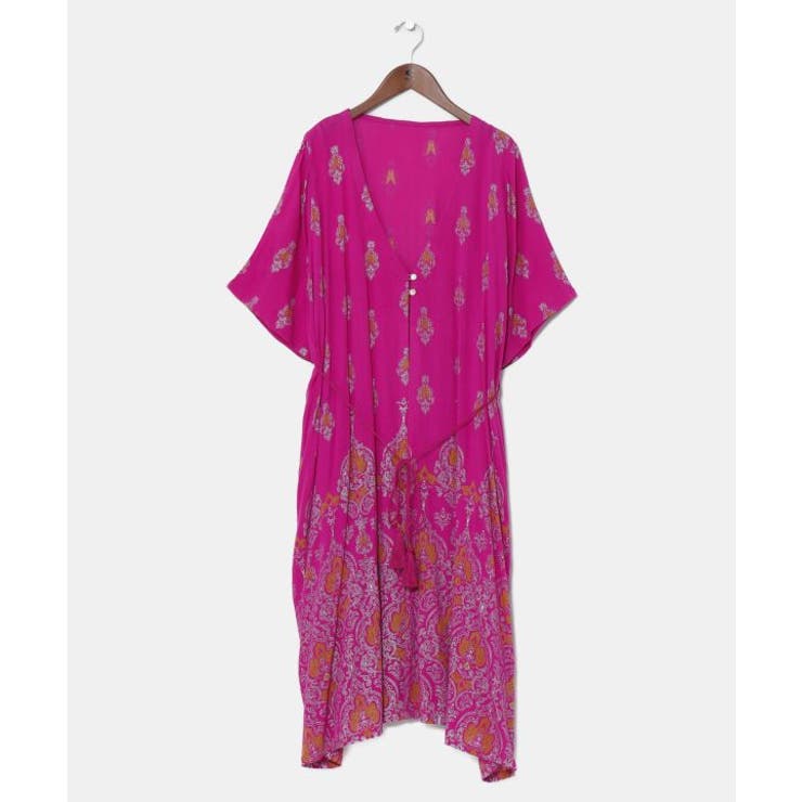 ピンク | 【チャイハネ】【ＵＶカット加工】ヨウエンロングカーディガン | アミナコレクション 