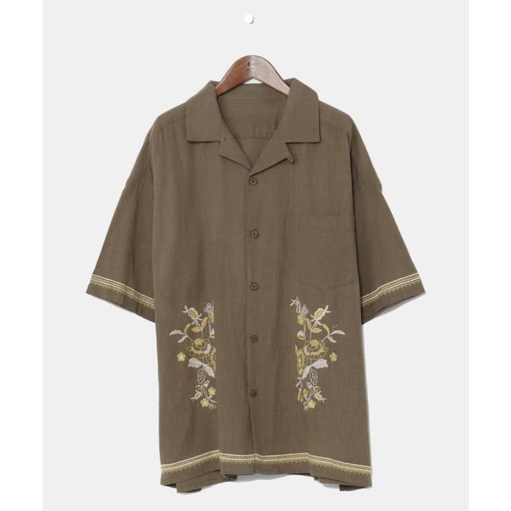 カーキ | 【チャイハネ】ジースメンズ開襟シャツ | アミナコレクション 