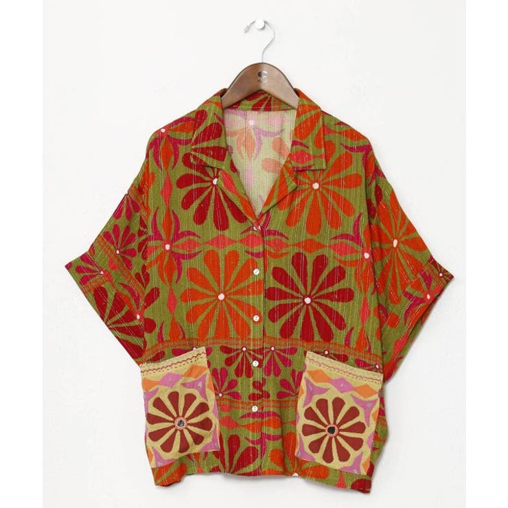 グリーン | 【チャイハネ】カッチナシャツ | アミナコレクション 