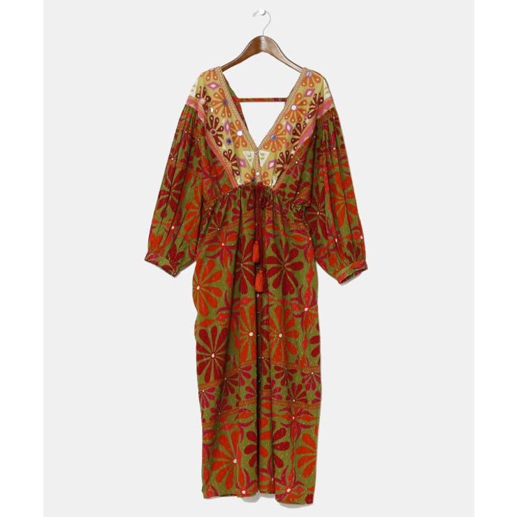 グリーン | 【チャイハネ】カッチナワンピース | アミナコレクション 