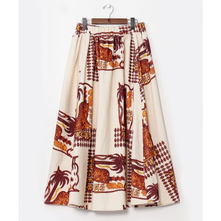 ベージュ | 【チャイハネ】レトパケコーデュロイスカート | アミナコレクション 