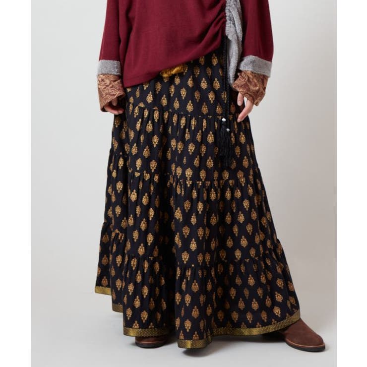 ブラック | 【チャイハネ】オーピュレティアードスカート | アミナコレクション 