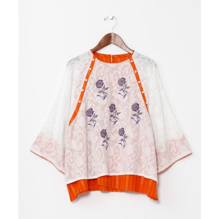 ホワイト | 【チャイハネ】ペティナ刺繍トップス | アミナコレクション 