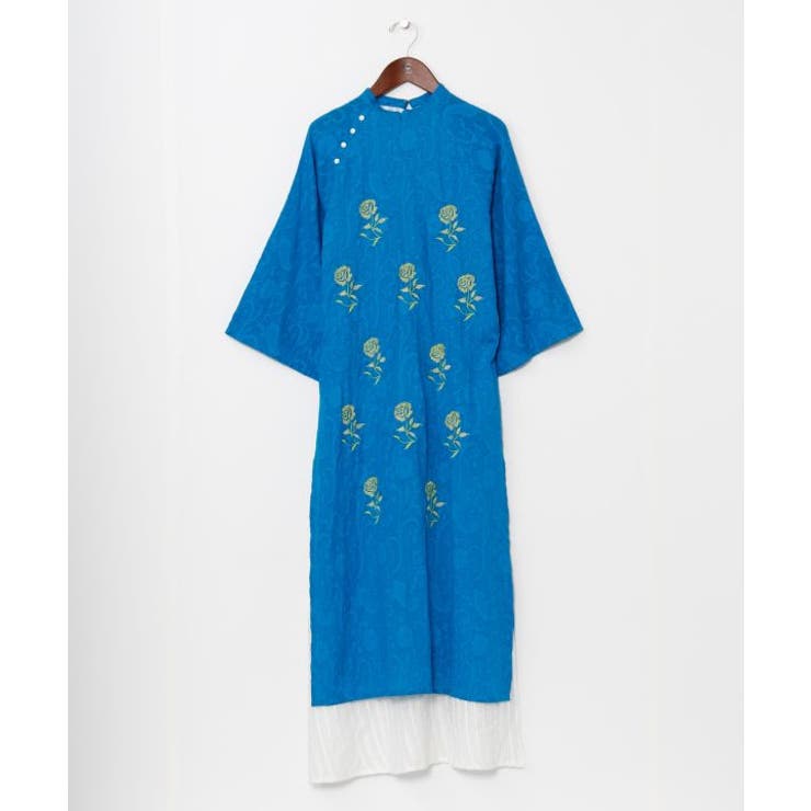 ブルー | 【チャイハネ】ペティナ刺繍ワンピース | アミナコレクション 